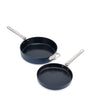 Set of 2 Space Non-Stick Folding Handle Frying Pans