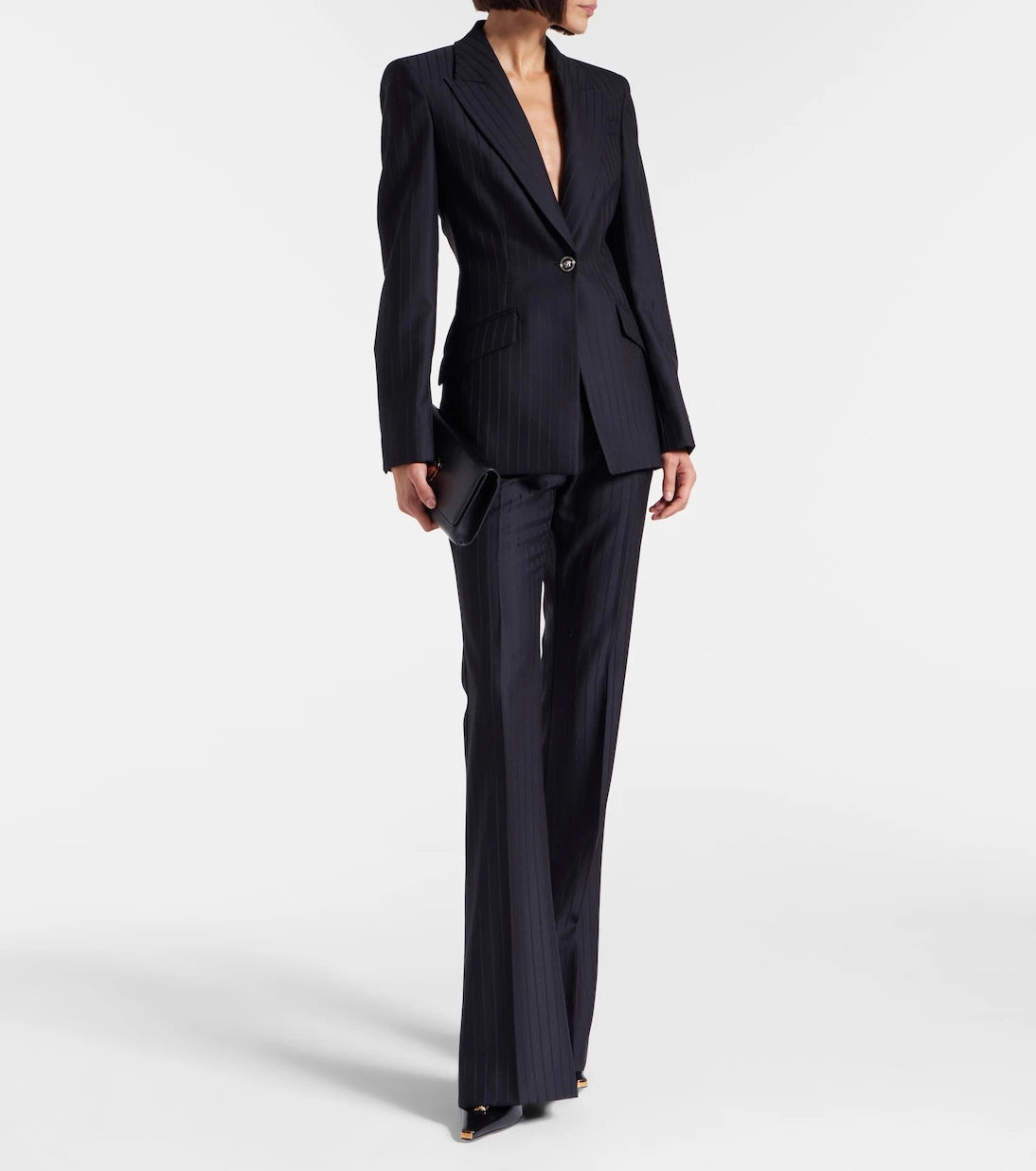 Versace - Pinstripe virgin wool blazer
