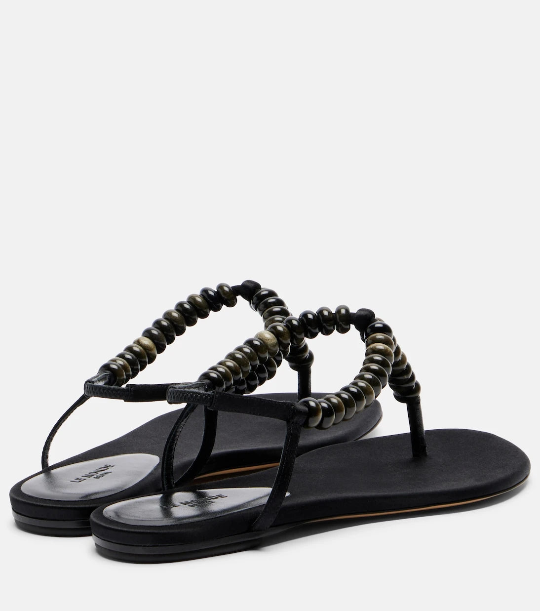 Le Monde Béryl - Beaded satin thong sandals