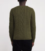 Polo Ralph Lauren Green Wool-Alpaca Cable-Knit Sweater