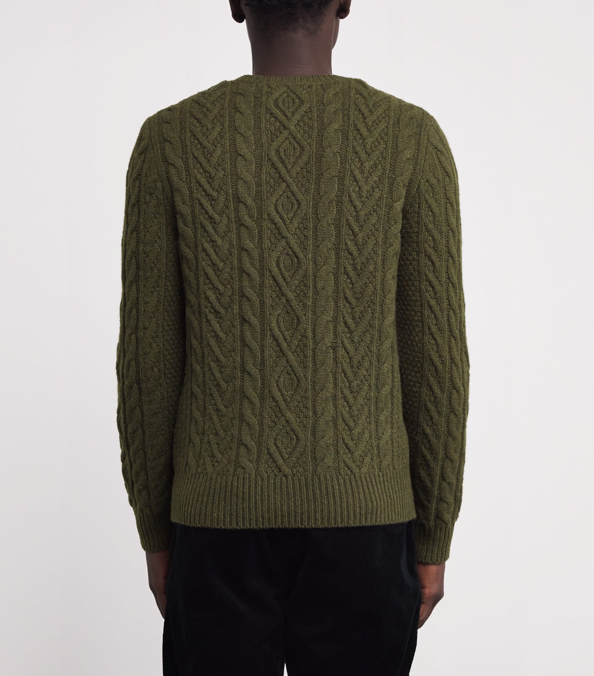 Polo Ralph Lauren Green Wool-Alpaca Cable-Knit Sweater