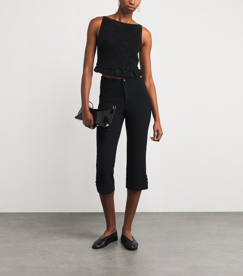 Black Knitted Crop Top