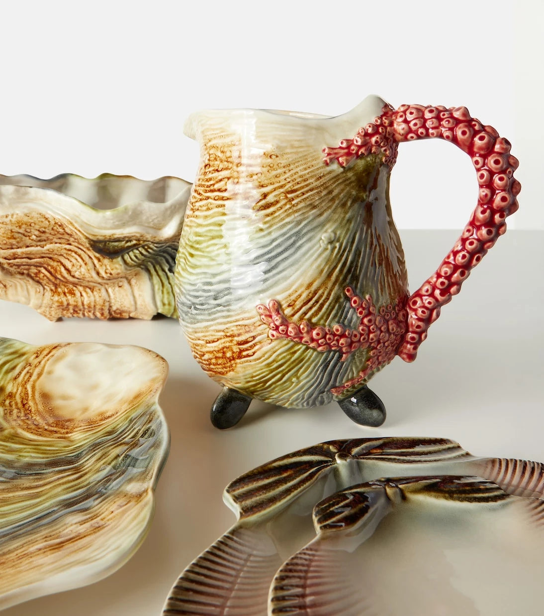 Bordallo Pinheiro - Oyster earthenware pitcher