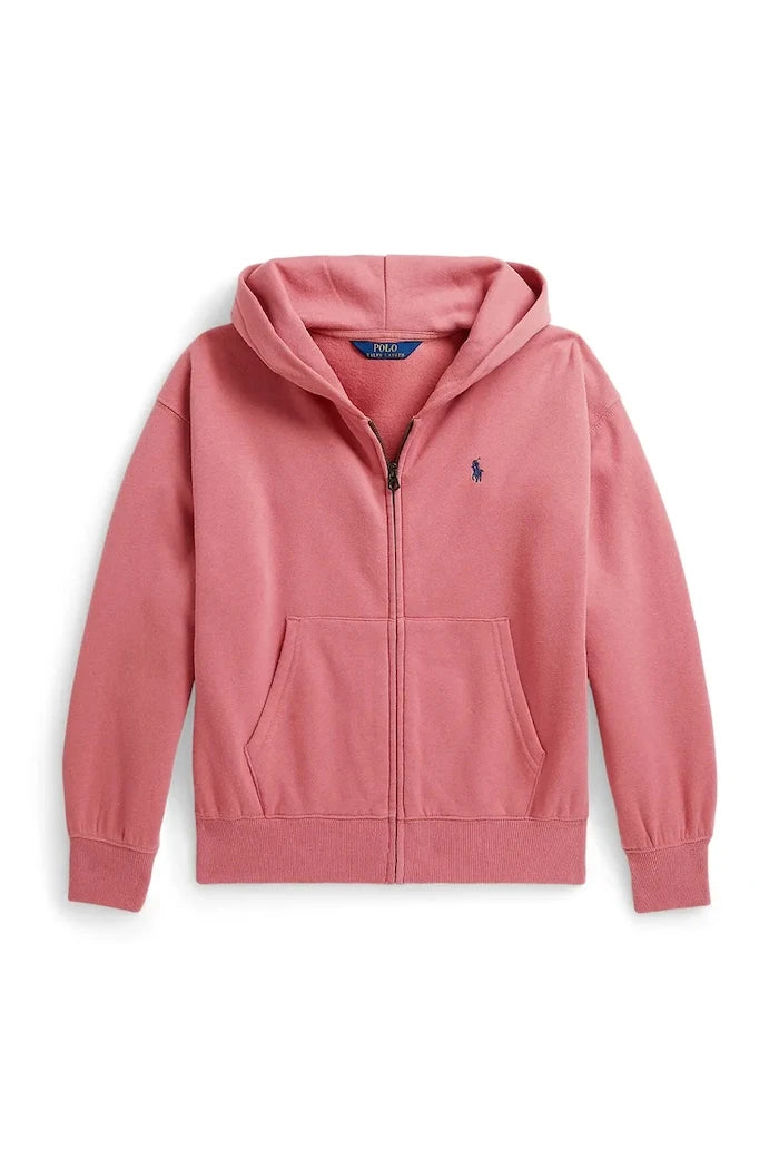 Polo Ralph Lauren çocuklar için pamuklu fermuarlı kapüşonlu sweatshirt