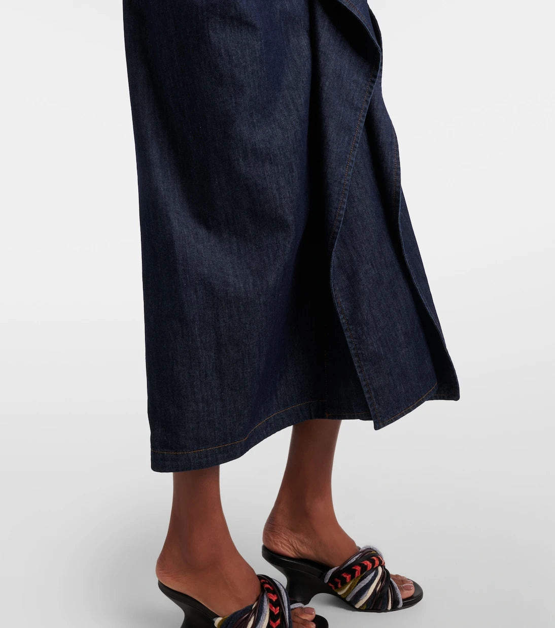 Dries Van Noten - Ruffled denim midi dress