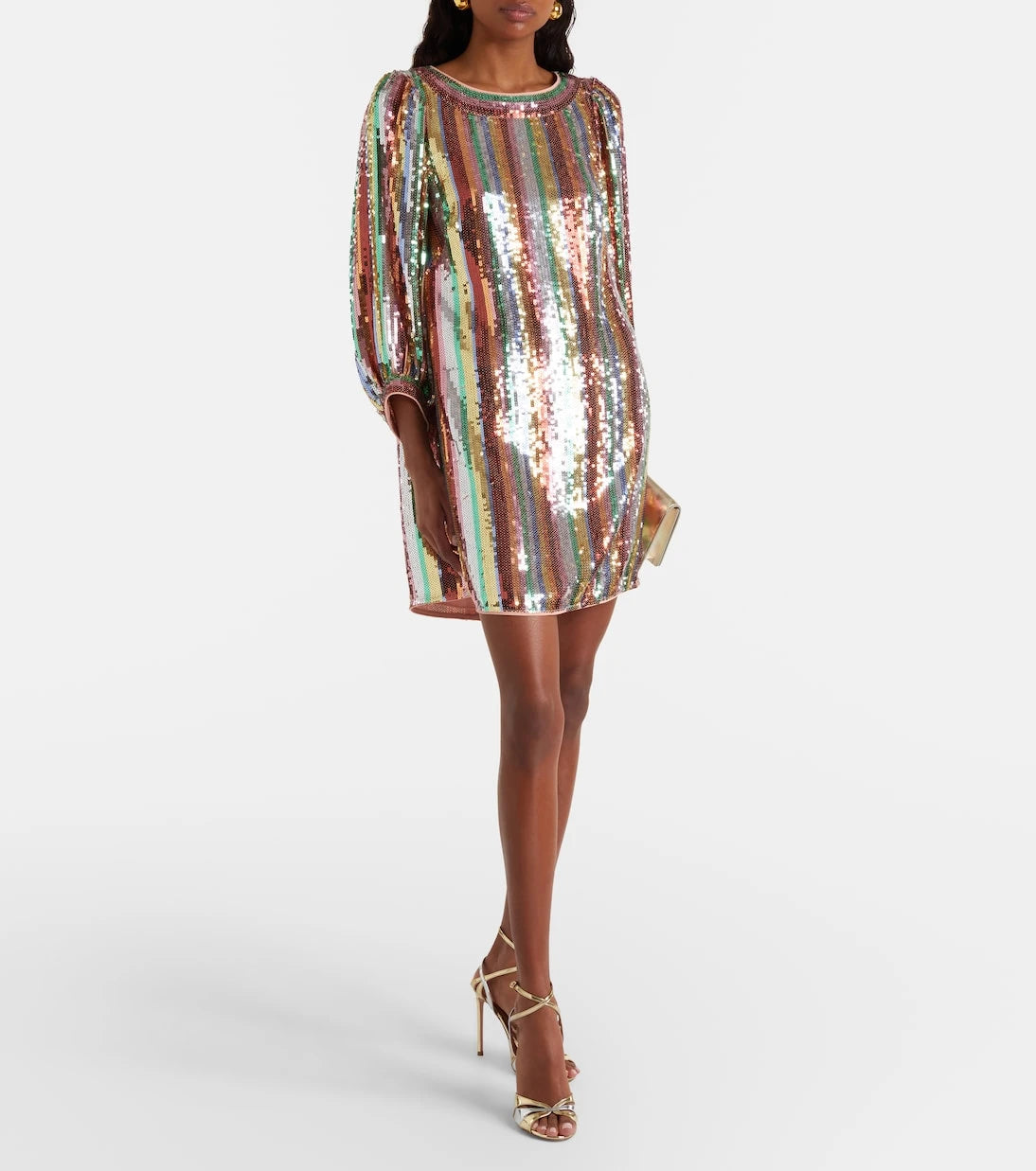 Rixo - Laurie sequined striped minidress