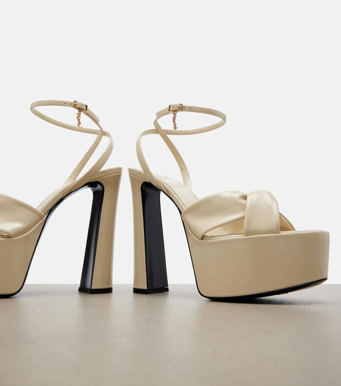 Saint Laurent - Franciane leather platform sandals