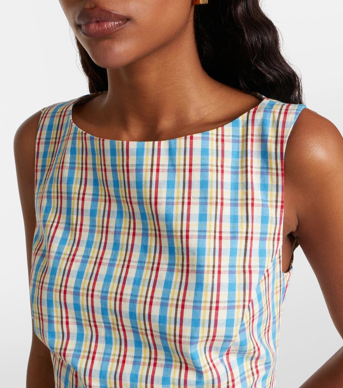 Faithfull - Lydie checked cotton and linen minidress