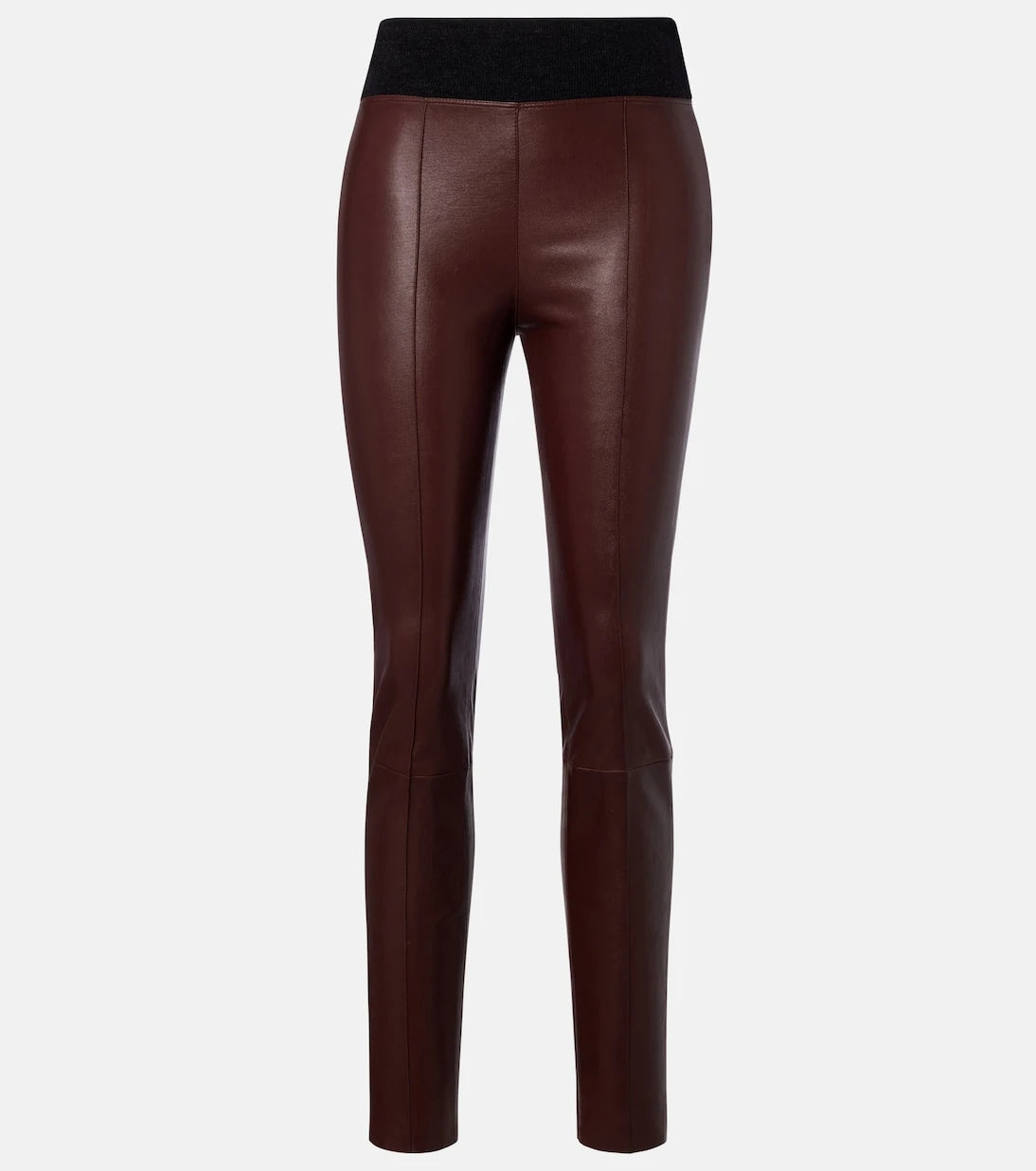 Brunello Cucinelli - Wool-trimmed leather slim pants
