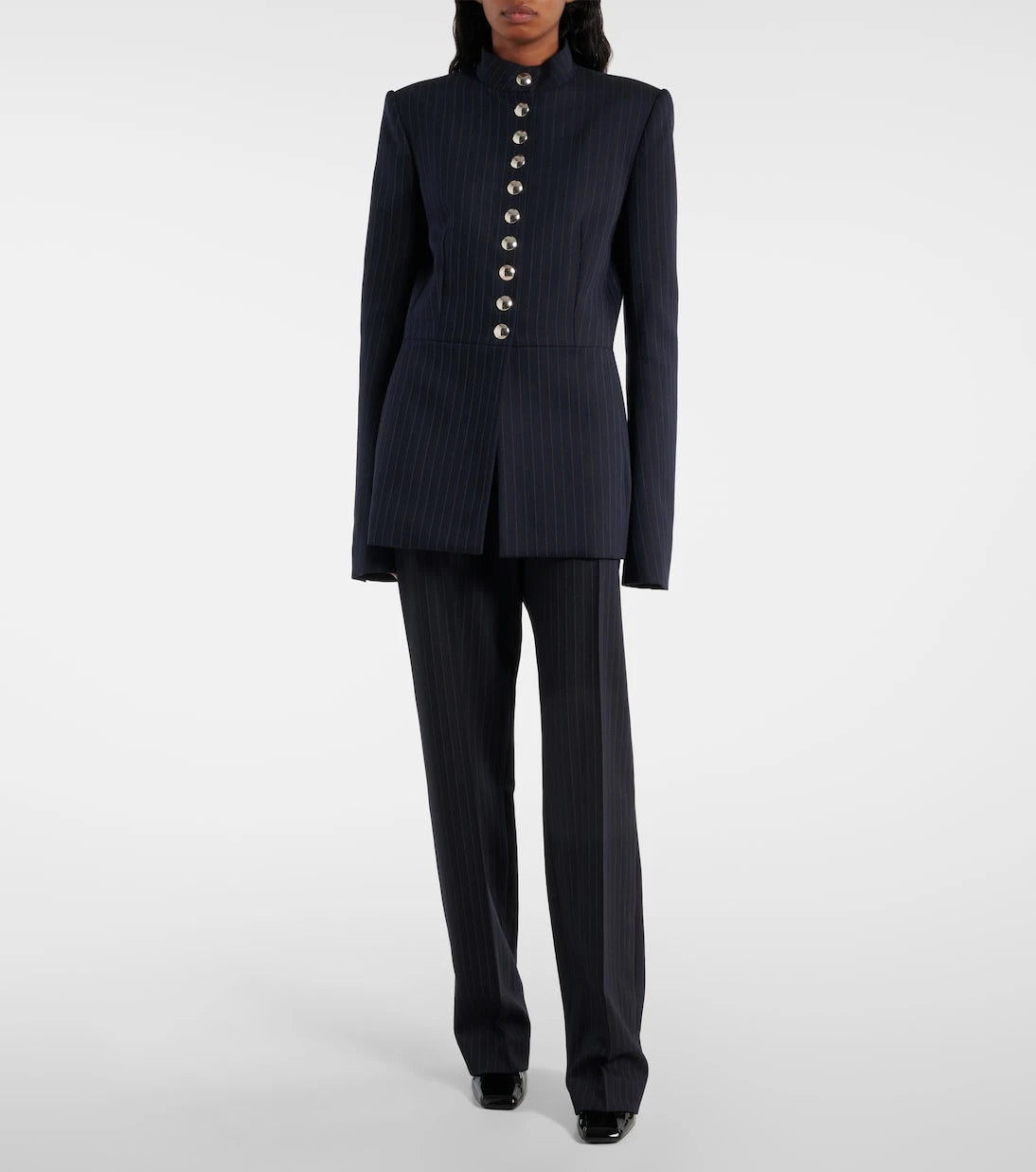 Khaite - Samuel chalk stripe wool-blend jacket