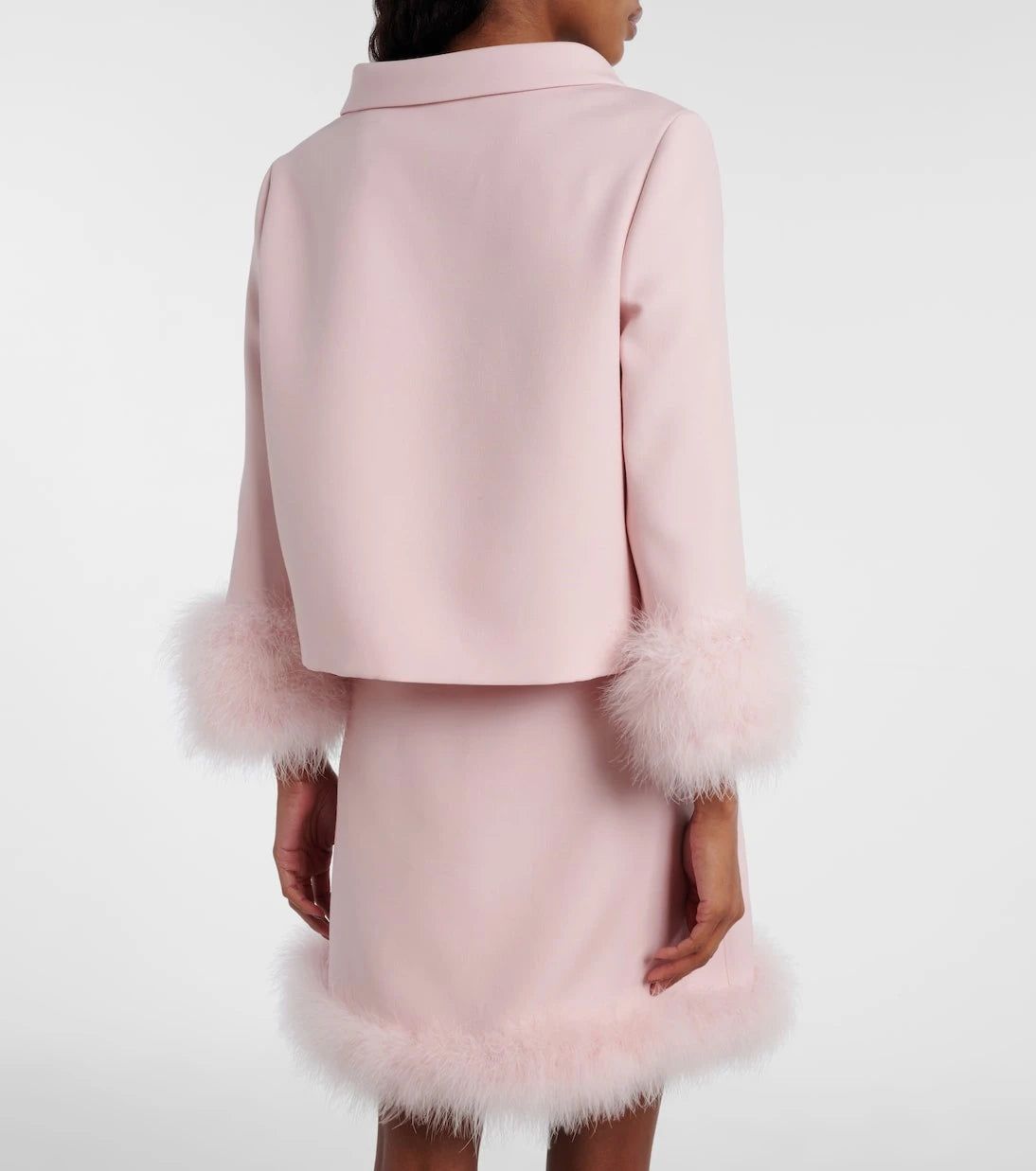 Valentino - Crepe Couture feather-trimmed blazer