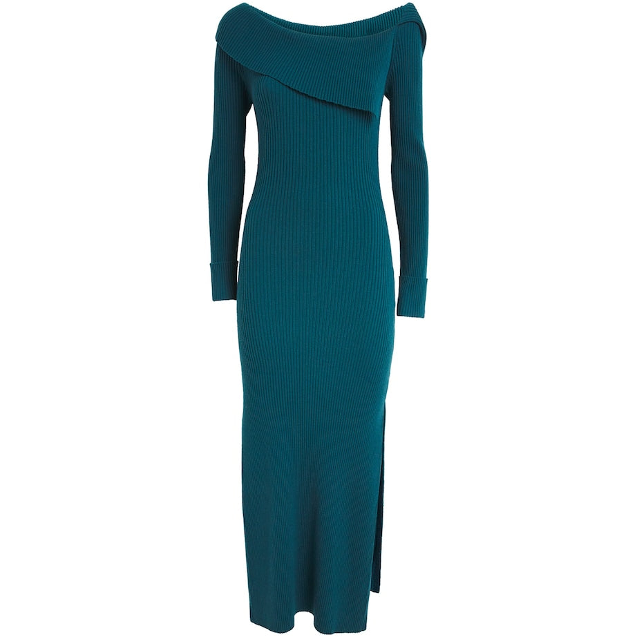 Aeron Blue Wool Hassan Maxi Dress