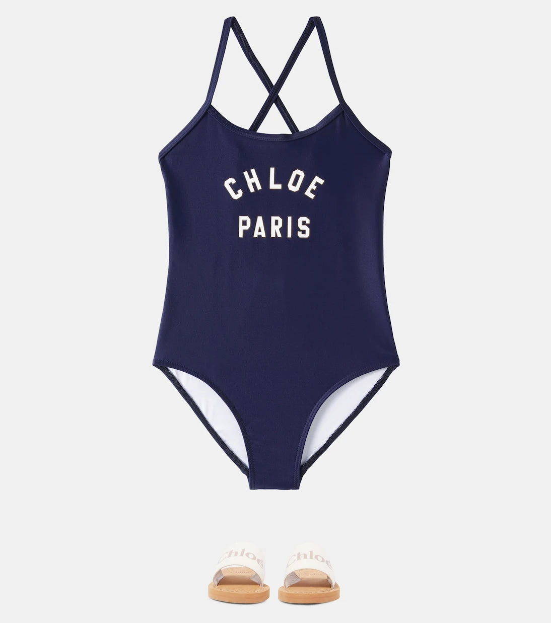 Chloé Kids - شرائح دينم بشعار بارز