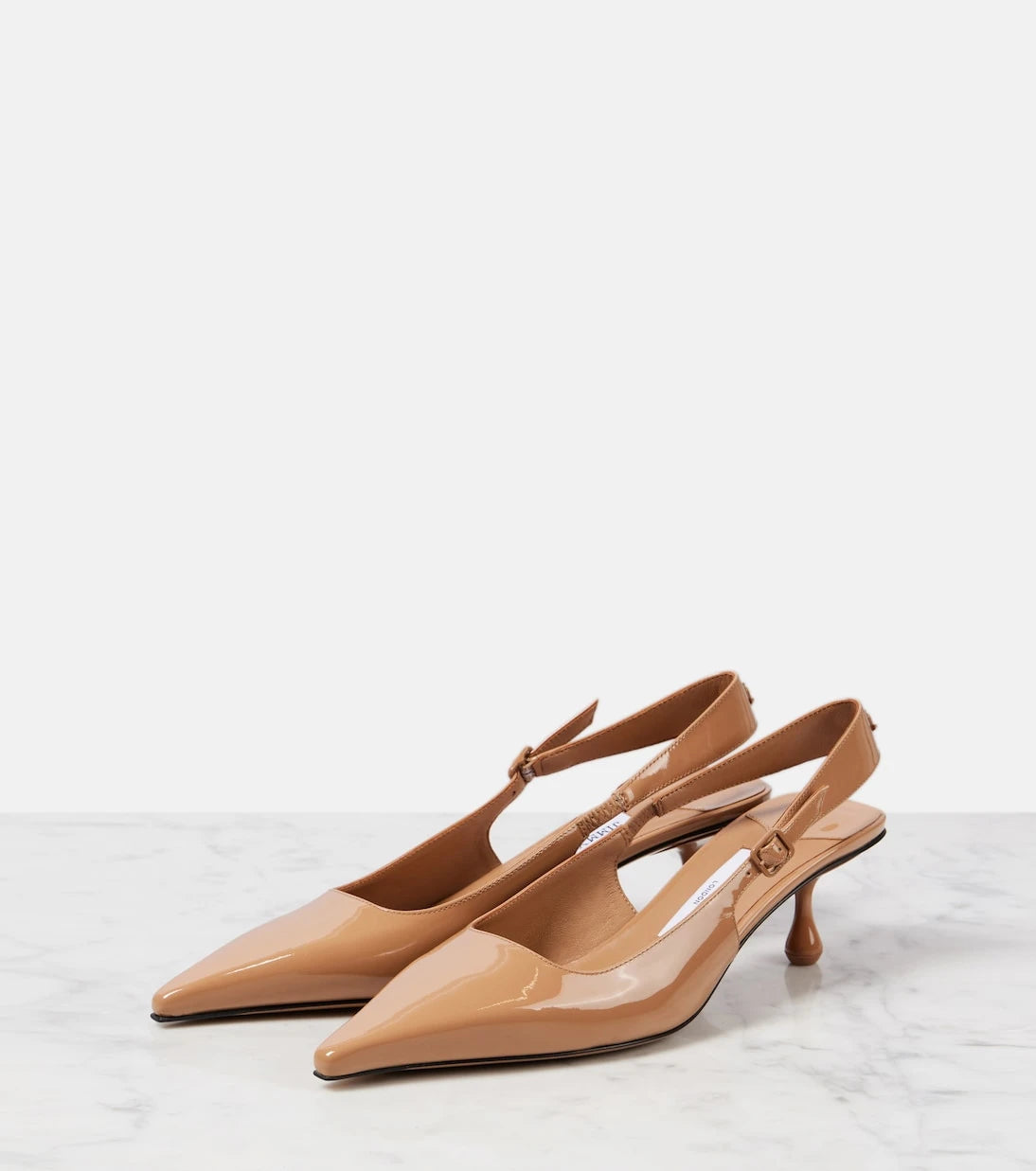 Jimmy Choo - Amel 50 patent leather slingback pumps