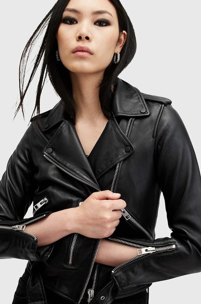 AllSaints рокерско яке дамско от кожа BALFERN BIKER