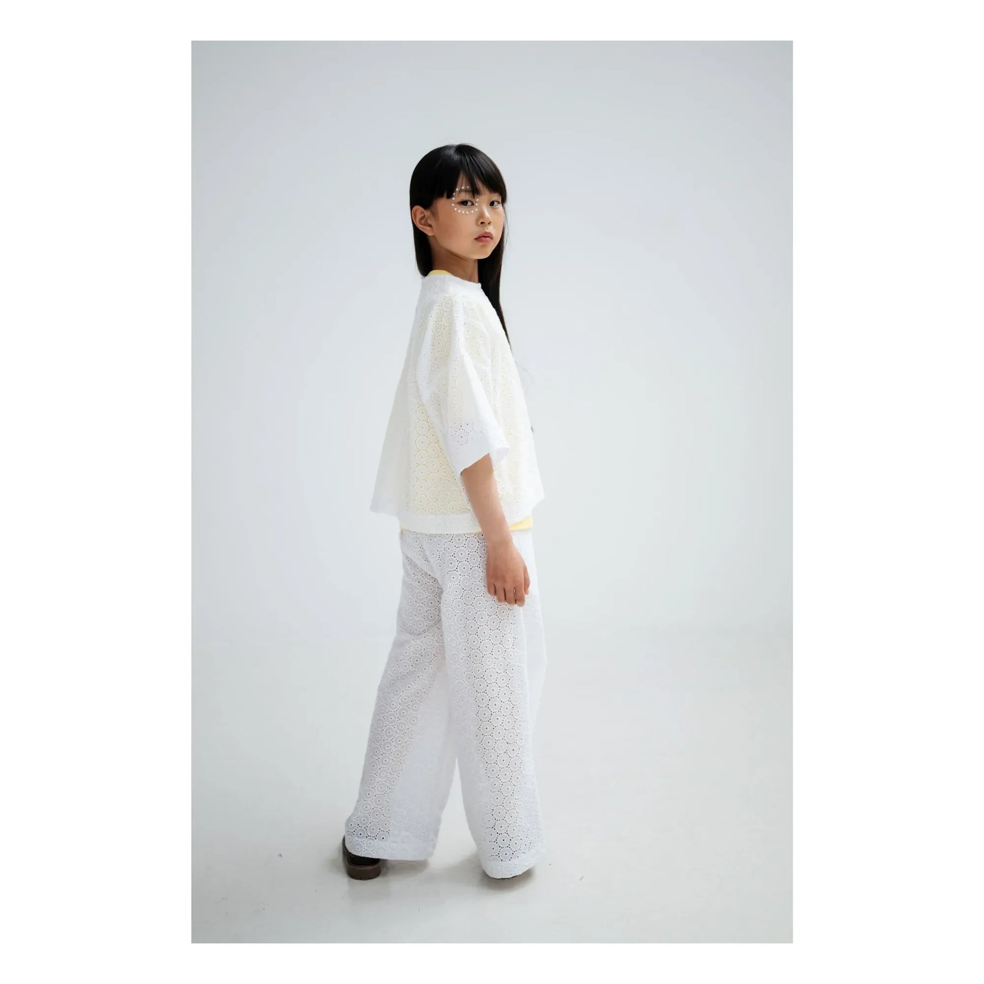 Repose AMS - Back buttoned blouse Embroidery Anglaise Organic cotton | White