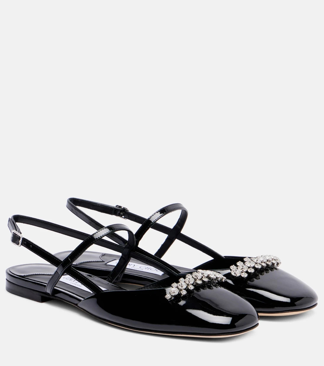 Jimmy Choo - Belinda embellished patent leather flats