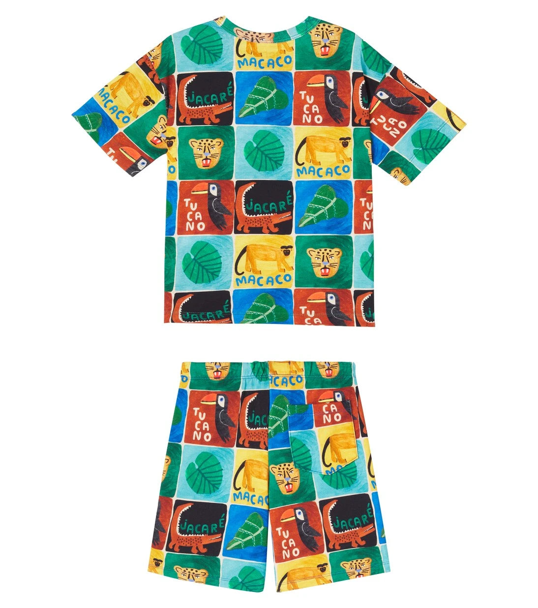 Fábula - Printed cotton T-shirt and shorts set
