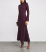 Self-Portrait Burgundy Rhinestone-Embellished Maxi Dress