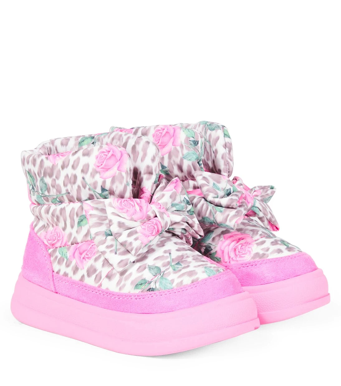 Monnalisa - Printed bow-detail boots