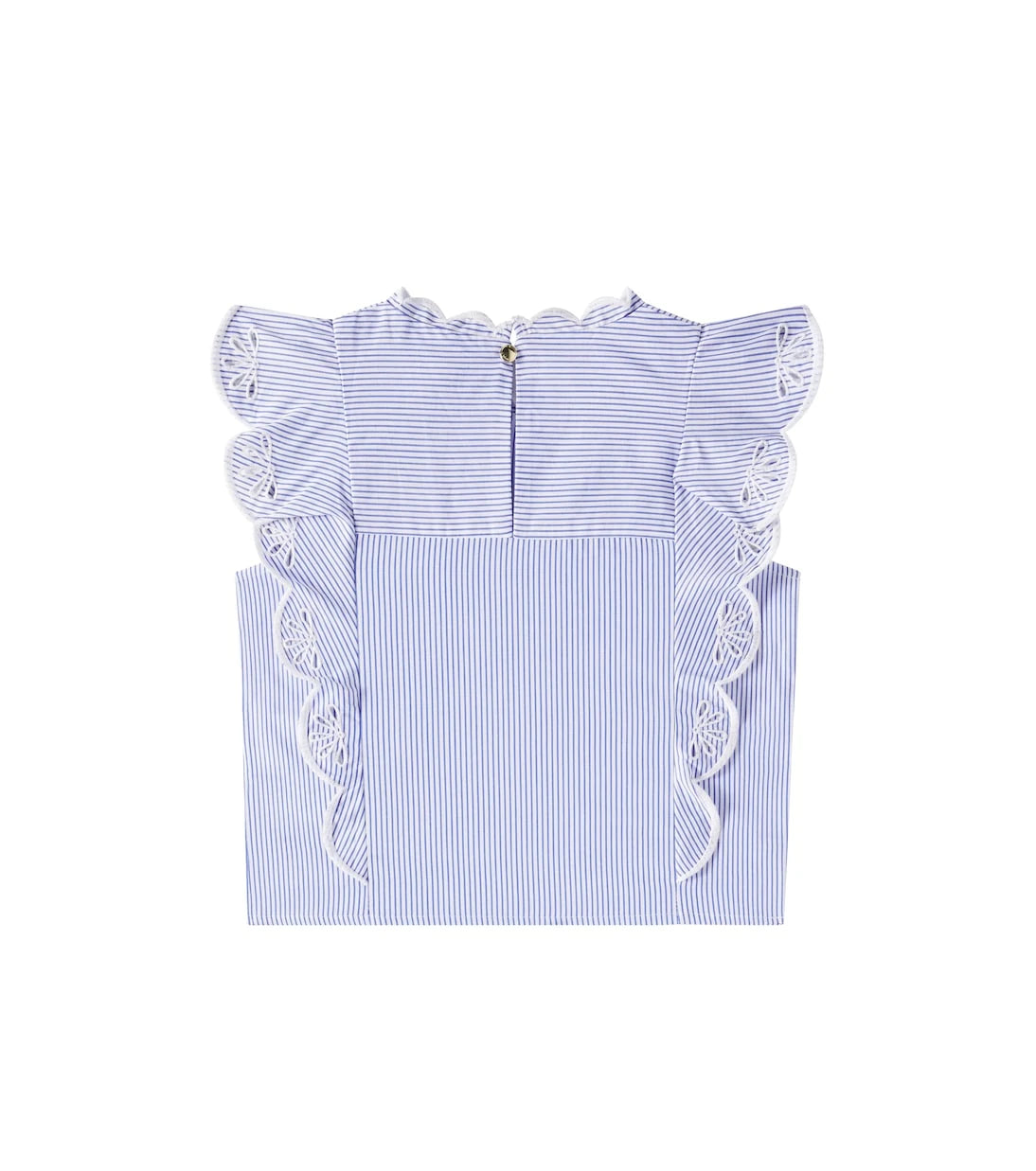 Chloé Kids - Embroidered striped cotton poplin top