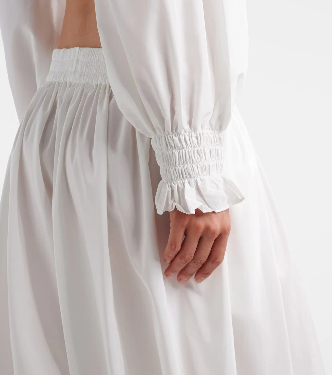 Norma Kamali - Shirred off-shoulder crop top