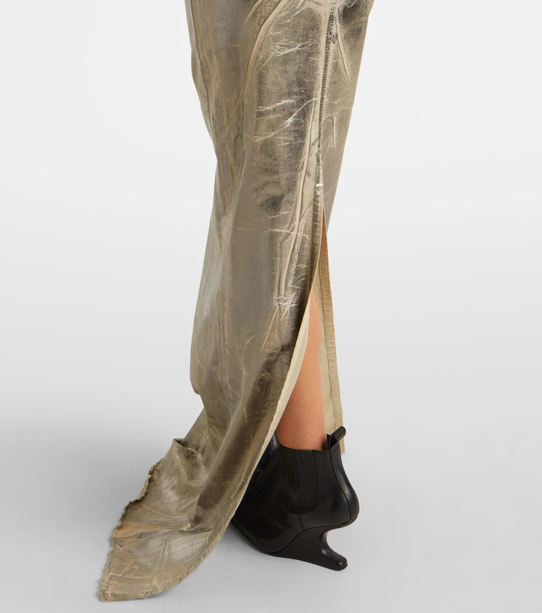 ريك أوينز - فستان ماكسي من الدنيم المطلي