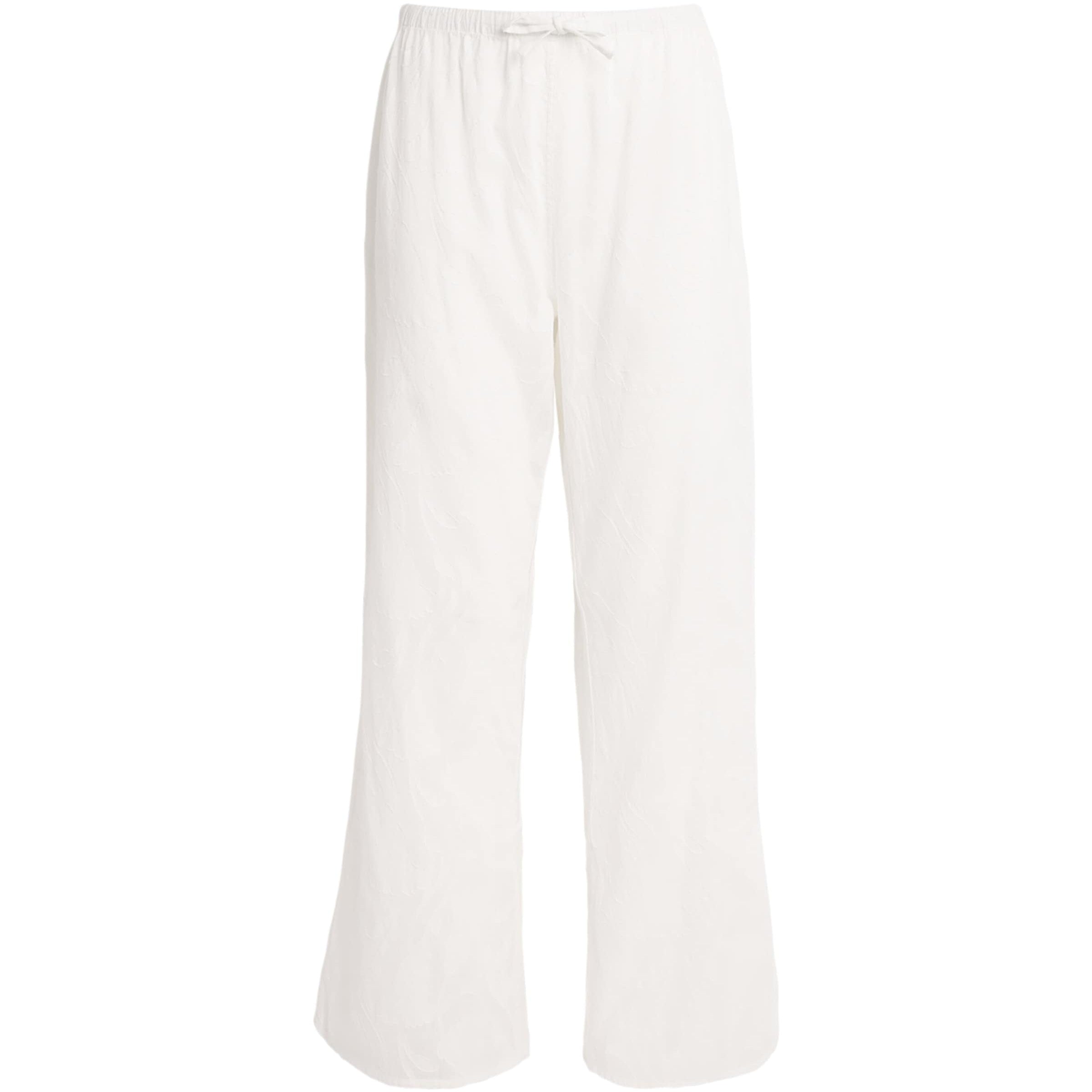 Desmond & Dempsey Ivory Floral Jacquard Pyjama Trousers