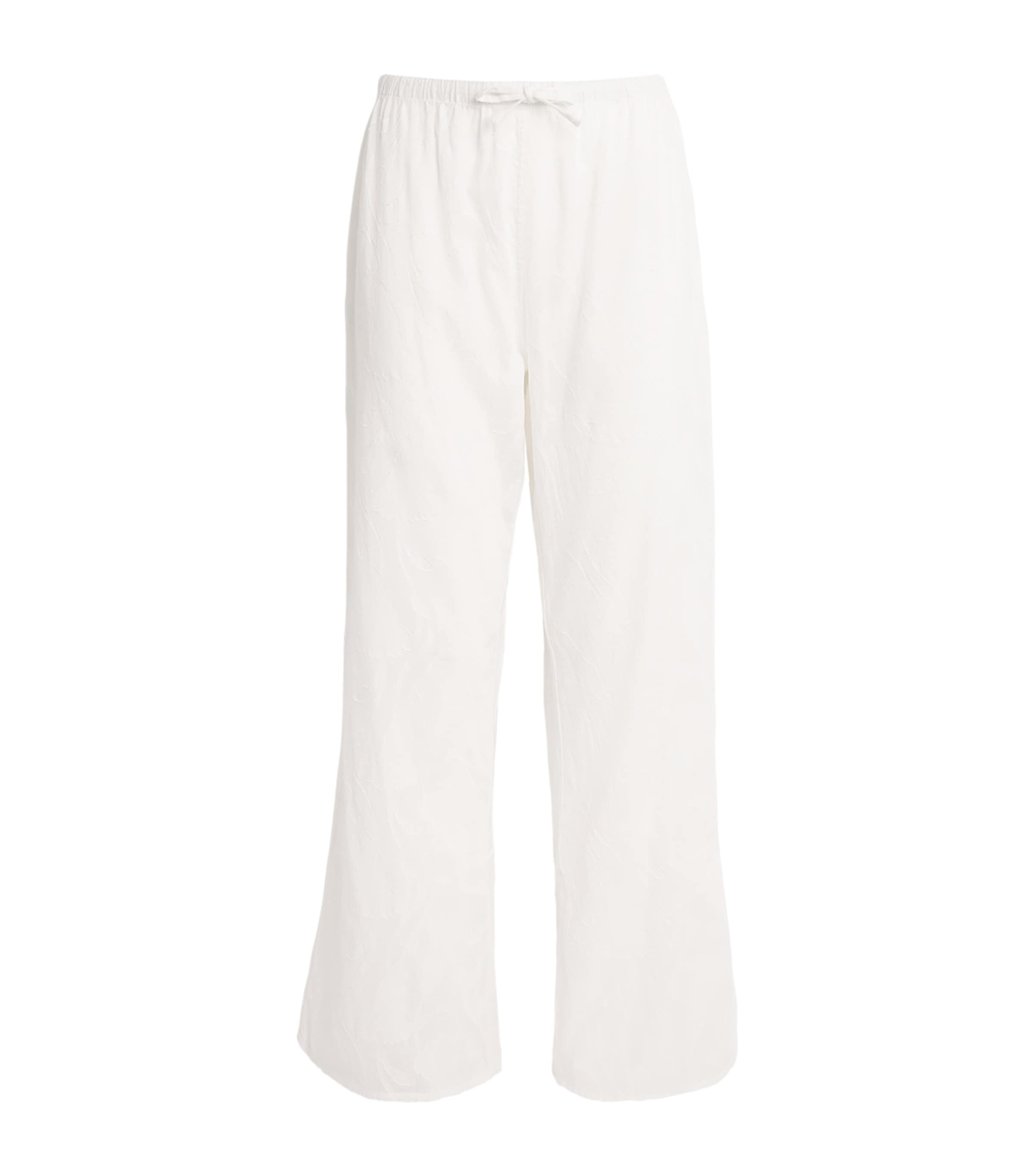 Desmond & Dempsey Ivory Floral Jacquard Pyjama Trousers