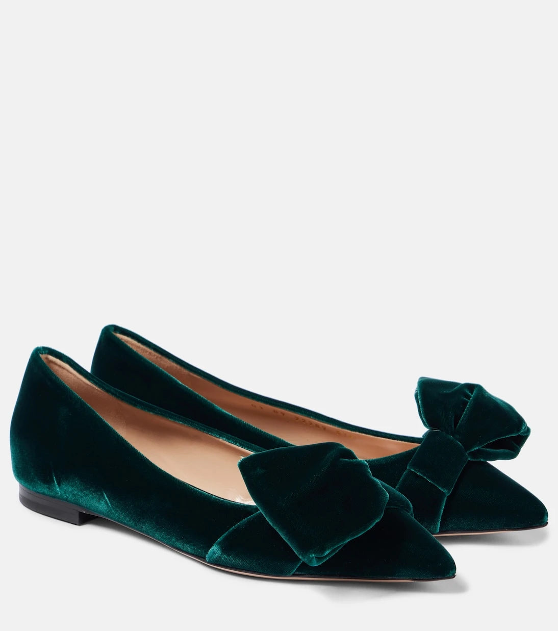 Gianvito Rossi - Bow-detail velvet ballet flats