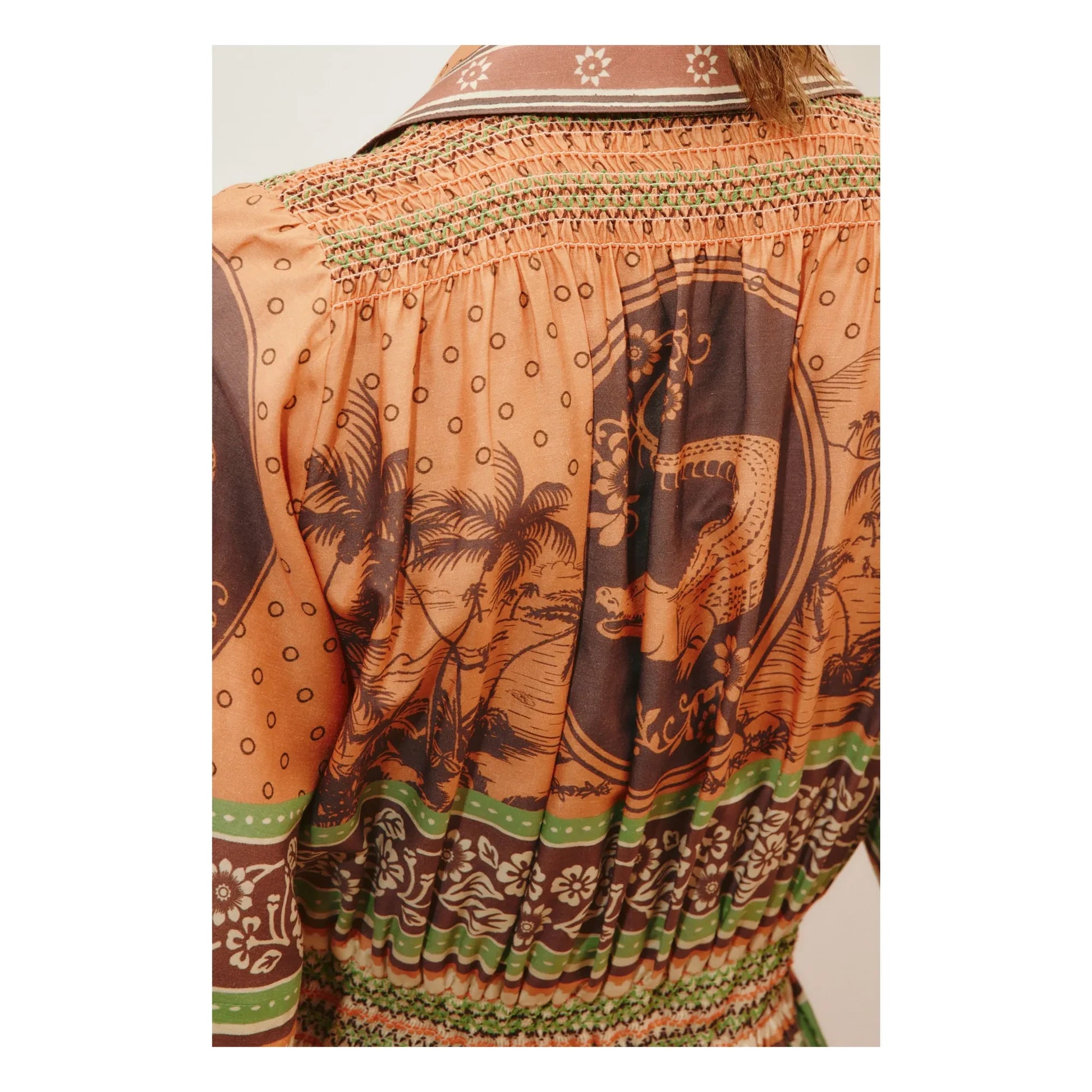 Alémais - Alberta silk and cotton dress | Orange