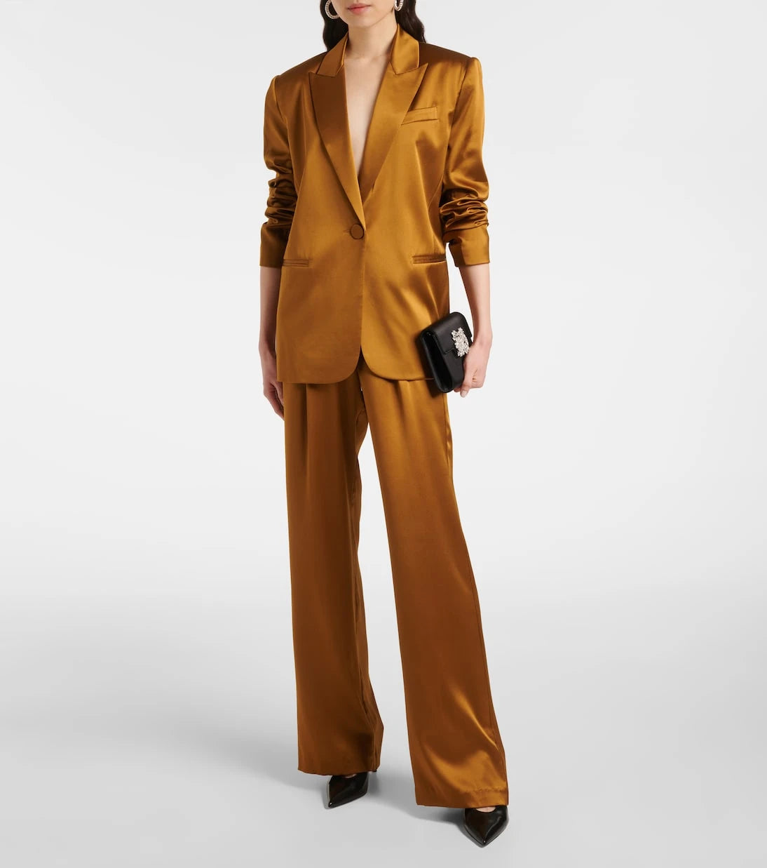 The Sei - High-rise silk satin wide-leg pants