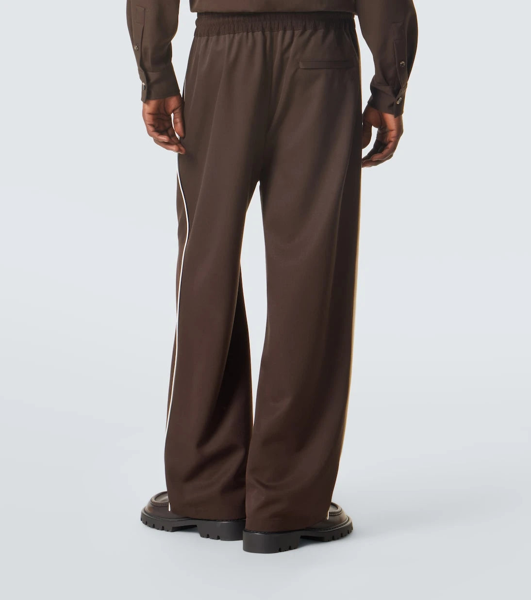 Loewe - بنطلون واسع الساقين من غبردين الصوف
