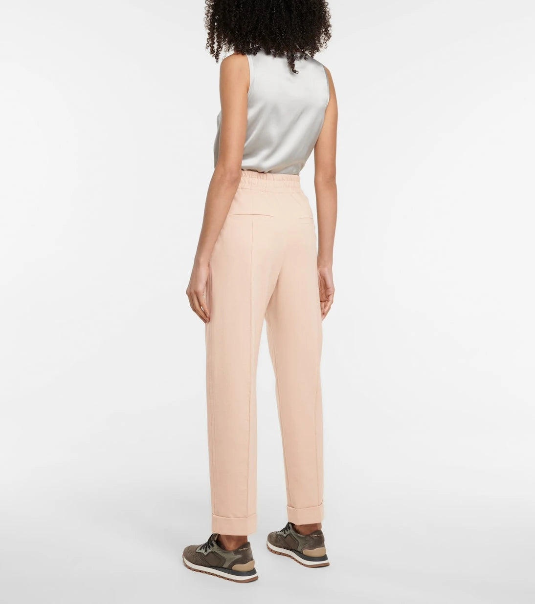 Brunello Cucinelli - Pleated stretch-cotton tapered pants