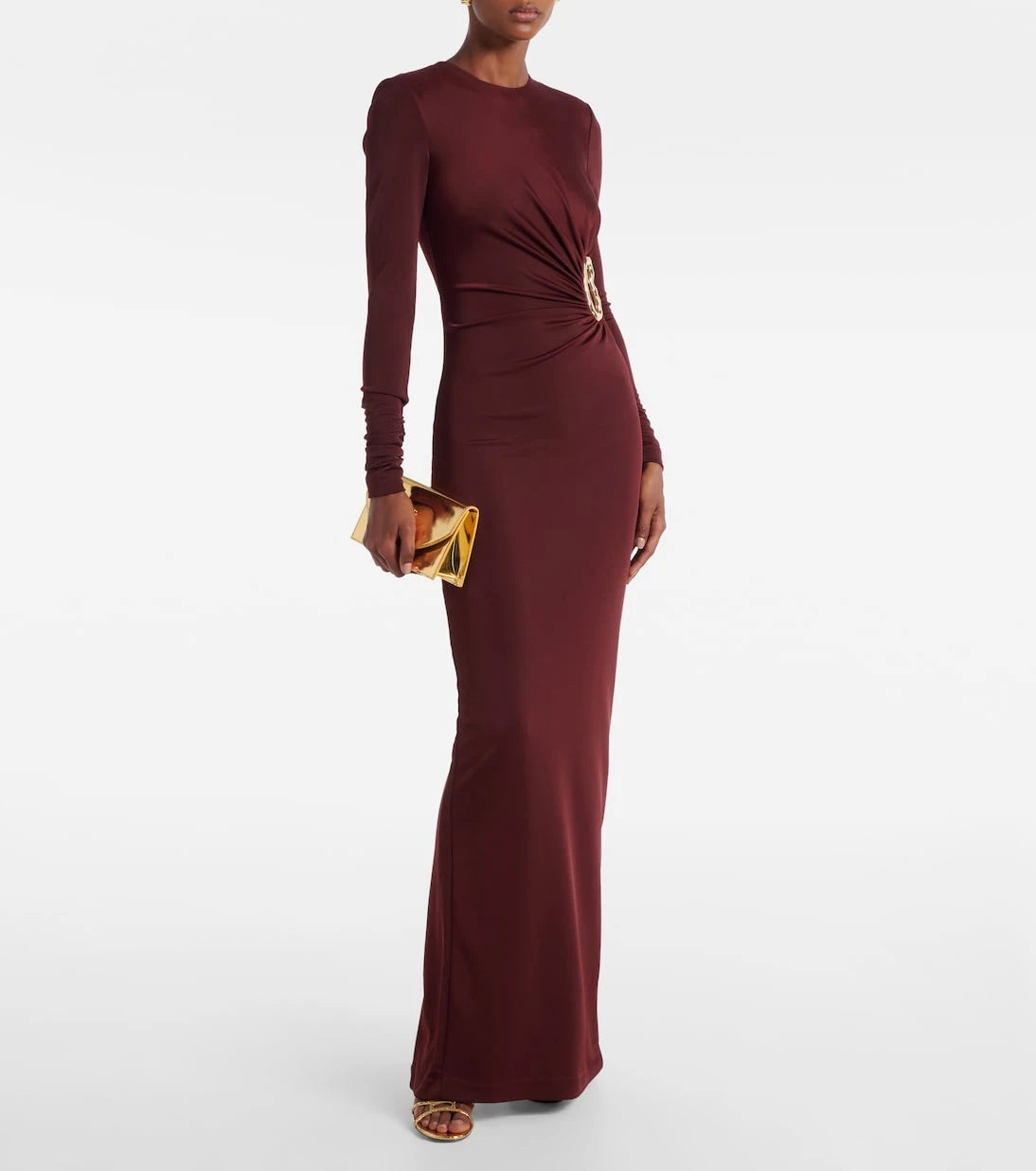 Rebecca Vallance - Mischa embellished gathered jersey gown