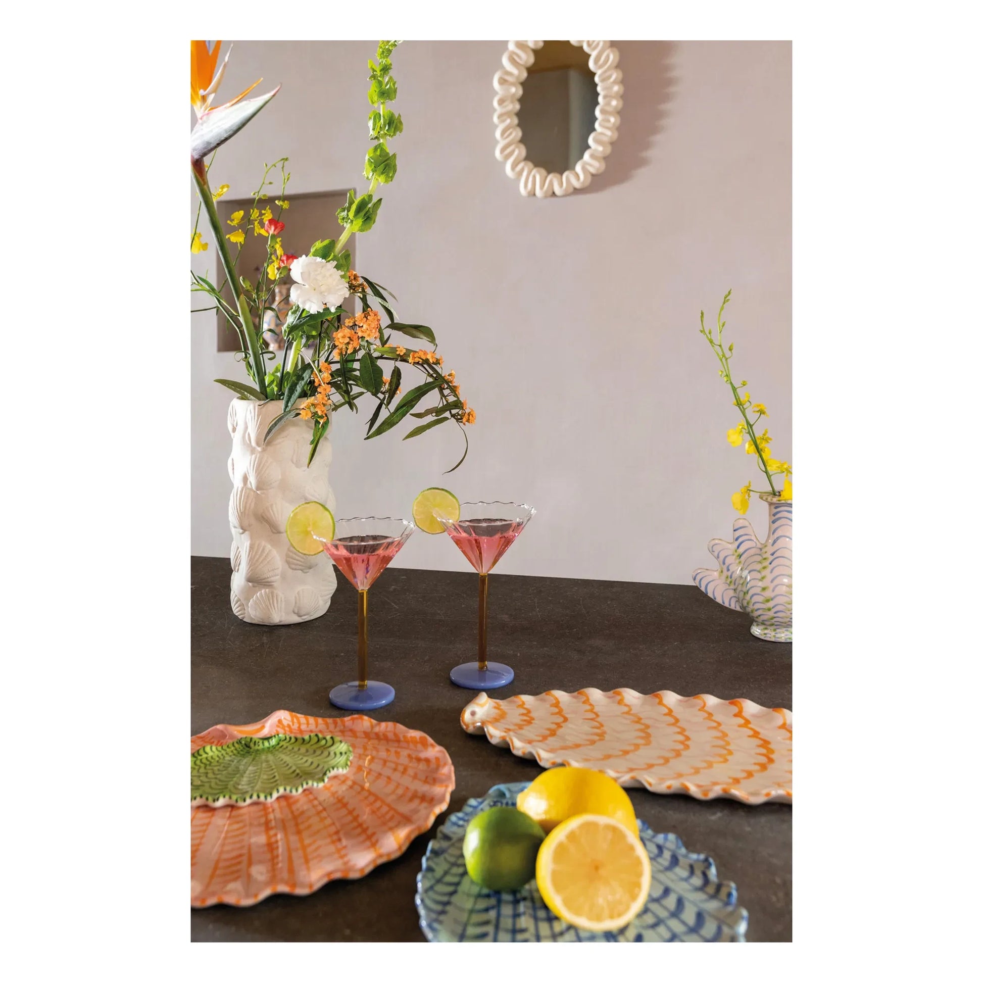 &Klevering - Dribble mirror | White