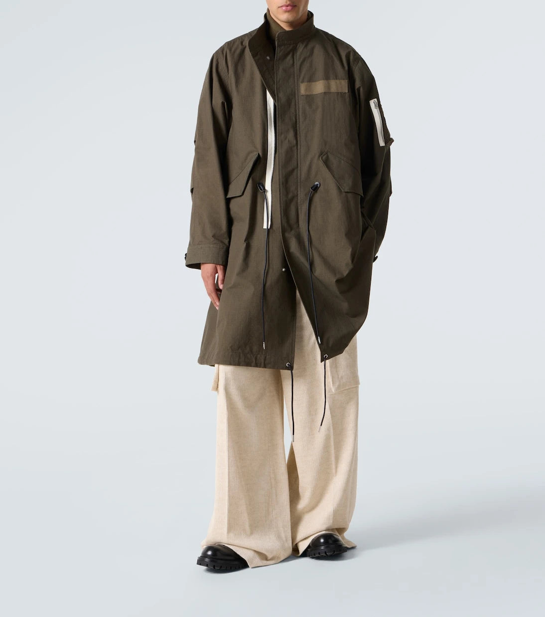 Sacai - سترة من مزيج القطن والريستوب