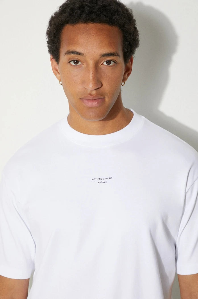 Drôle de Monsieur Erkek Pamuk Tişört Le T-Shirt Slogan Classique