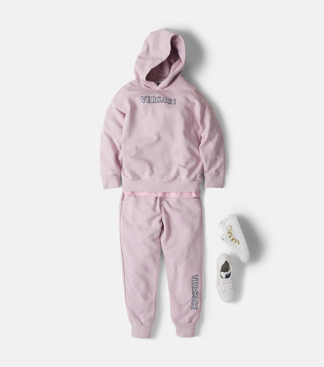 Versace Kids - Logo embroidered cotton jersey sweatpants