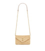 Saint Laurent Beige Raffia Cassandre Pouch on Chain