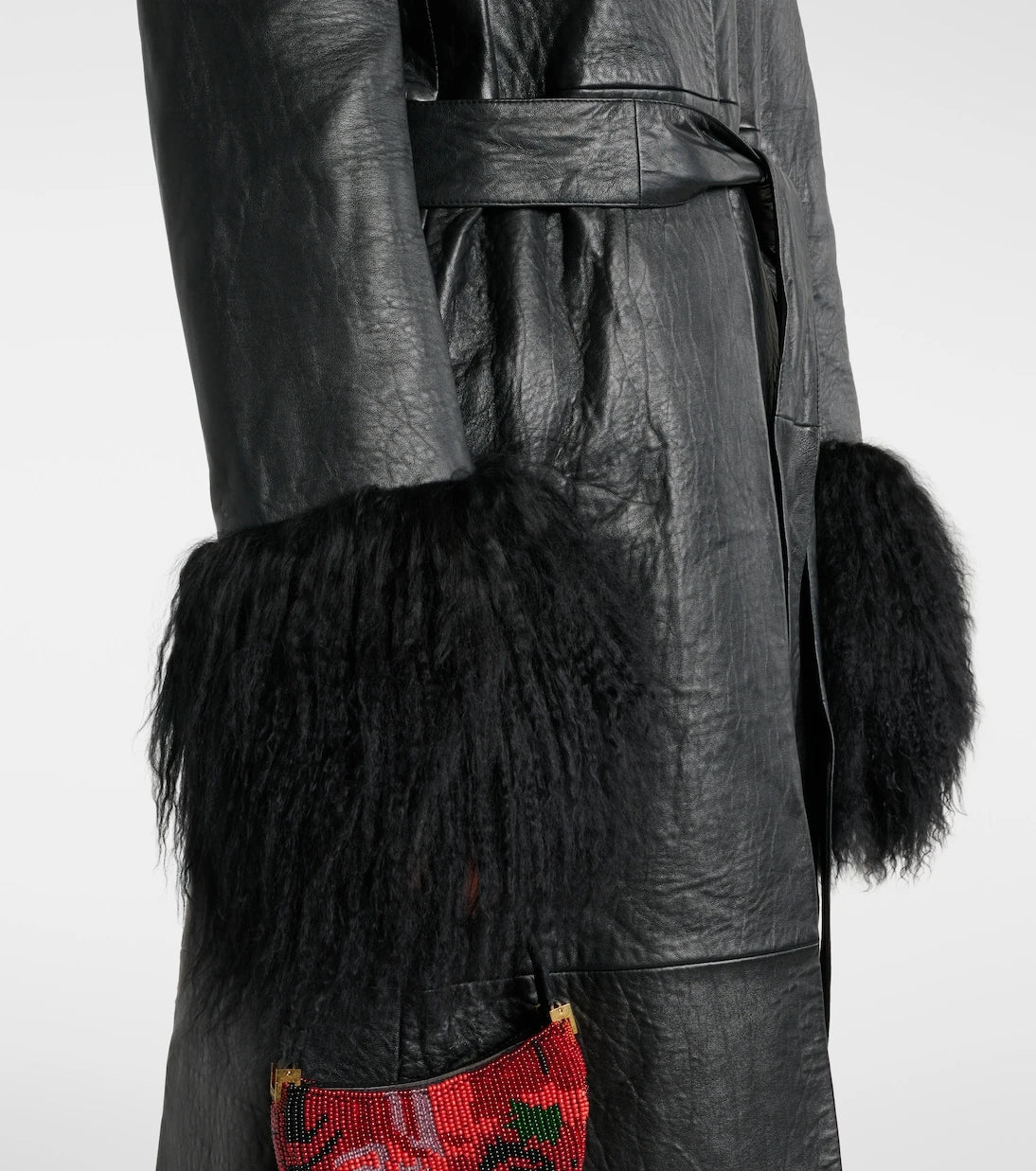 Magda Butrym - Shearling-trimmed leather coat