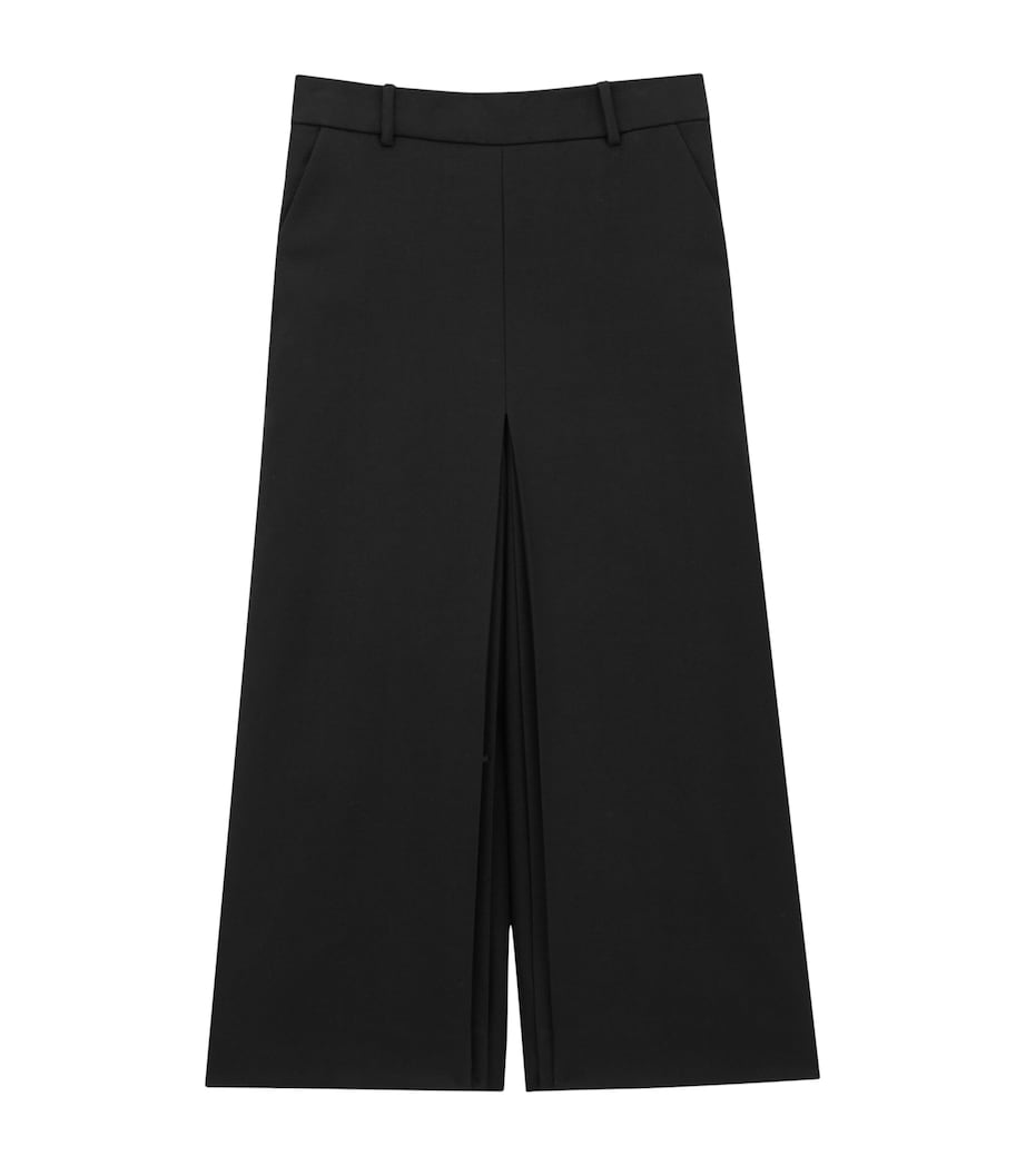 Saint Laurent Black Wool Mid-Rise Culottes