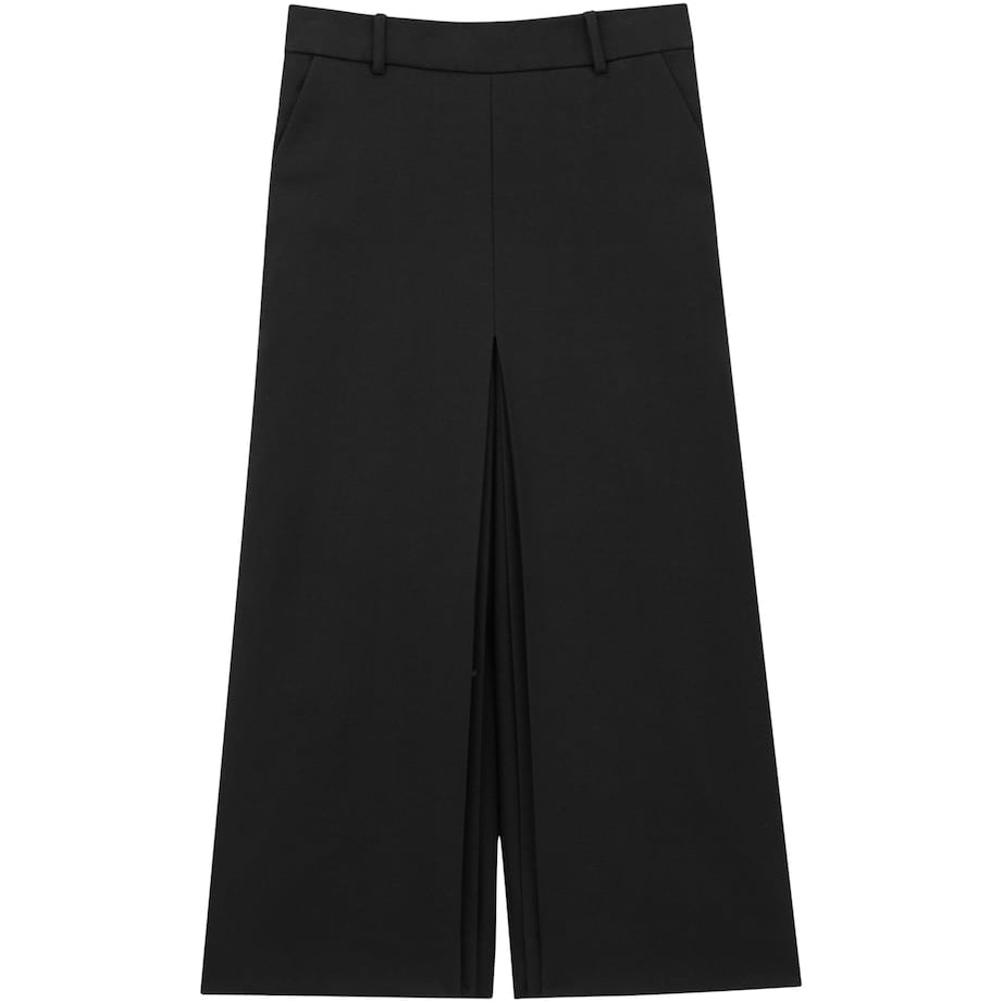 Saint Laurent Black Wool Mid-Rise Culottes