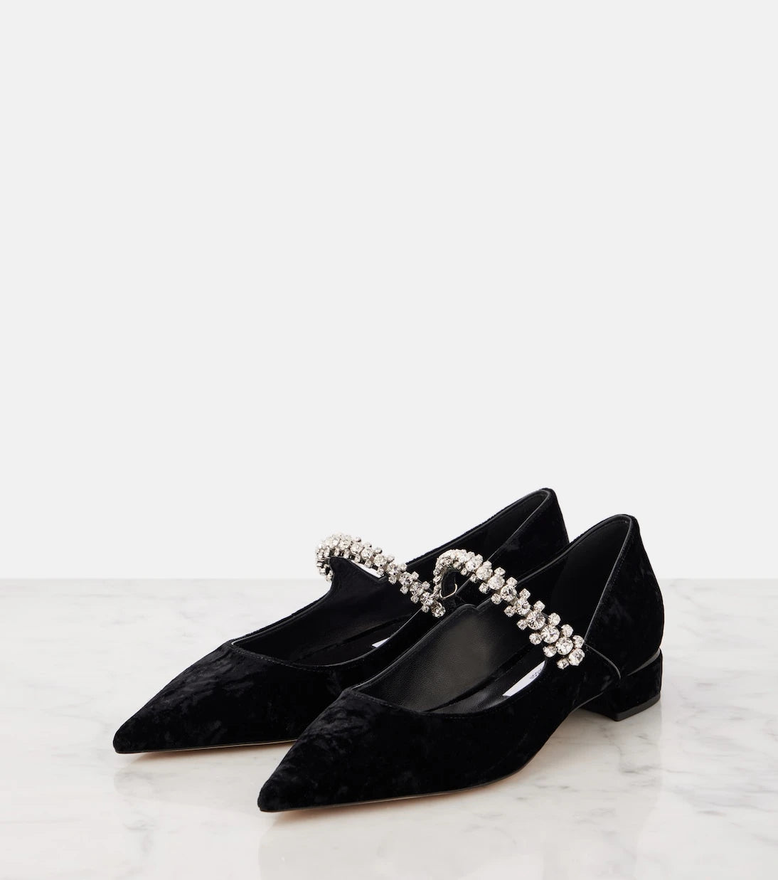 Jimmy Choo - Bing embellished velvet ballet flats