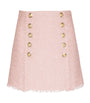 Balmain Pink Tweed Sequinned Mini Skirt