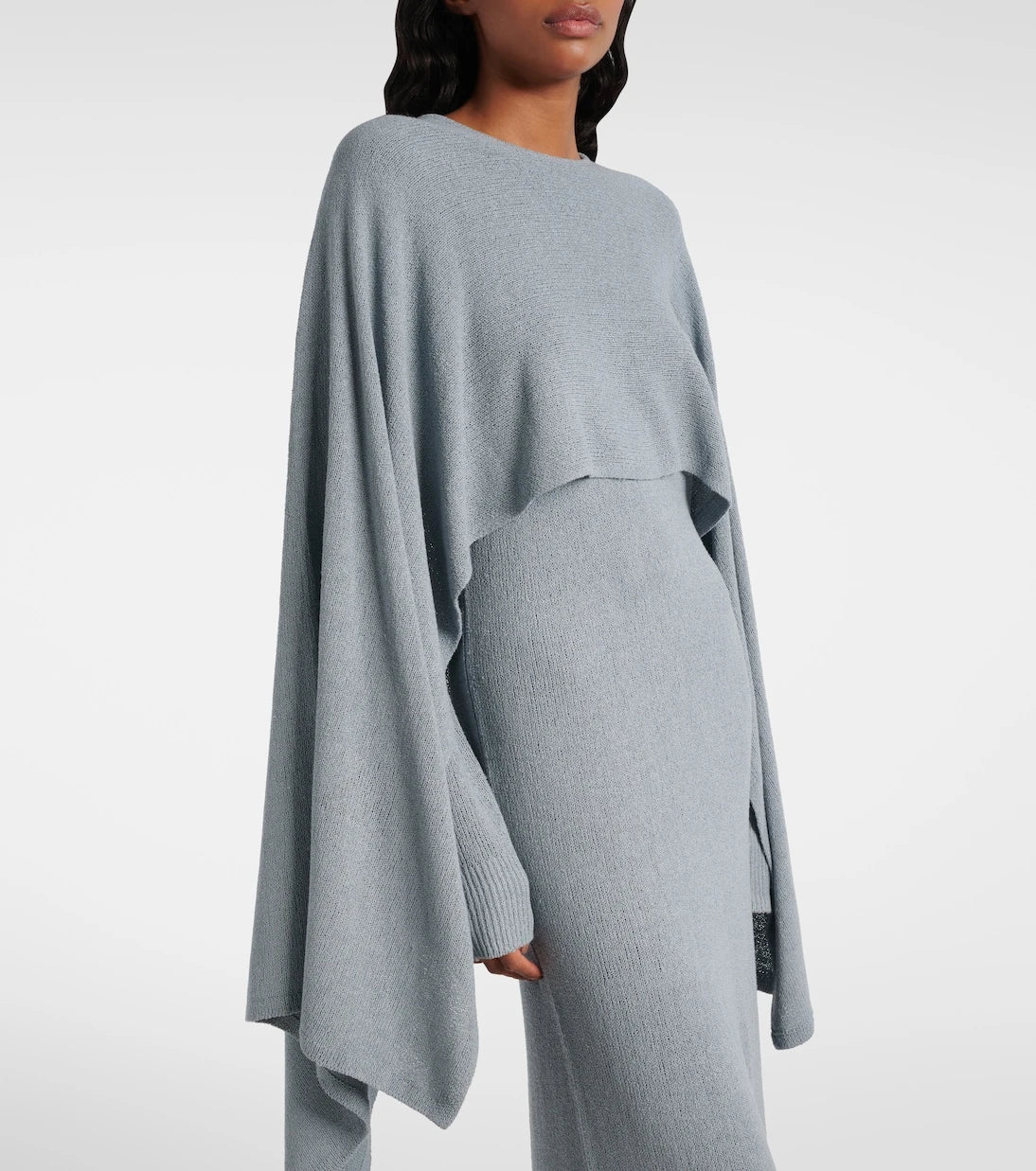 Toteme - Cape-detail silk bouclé maxi dress