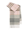 Pink Cashmere Contrast Check Scarf