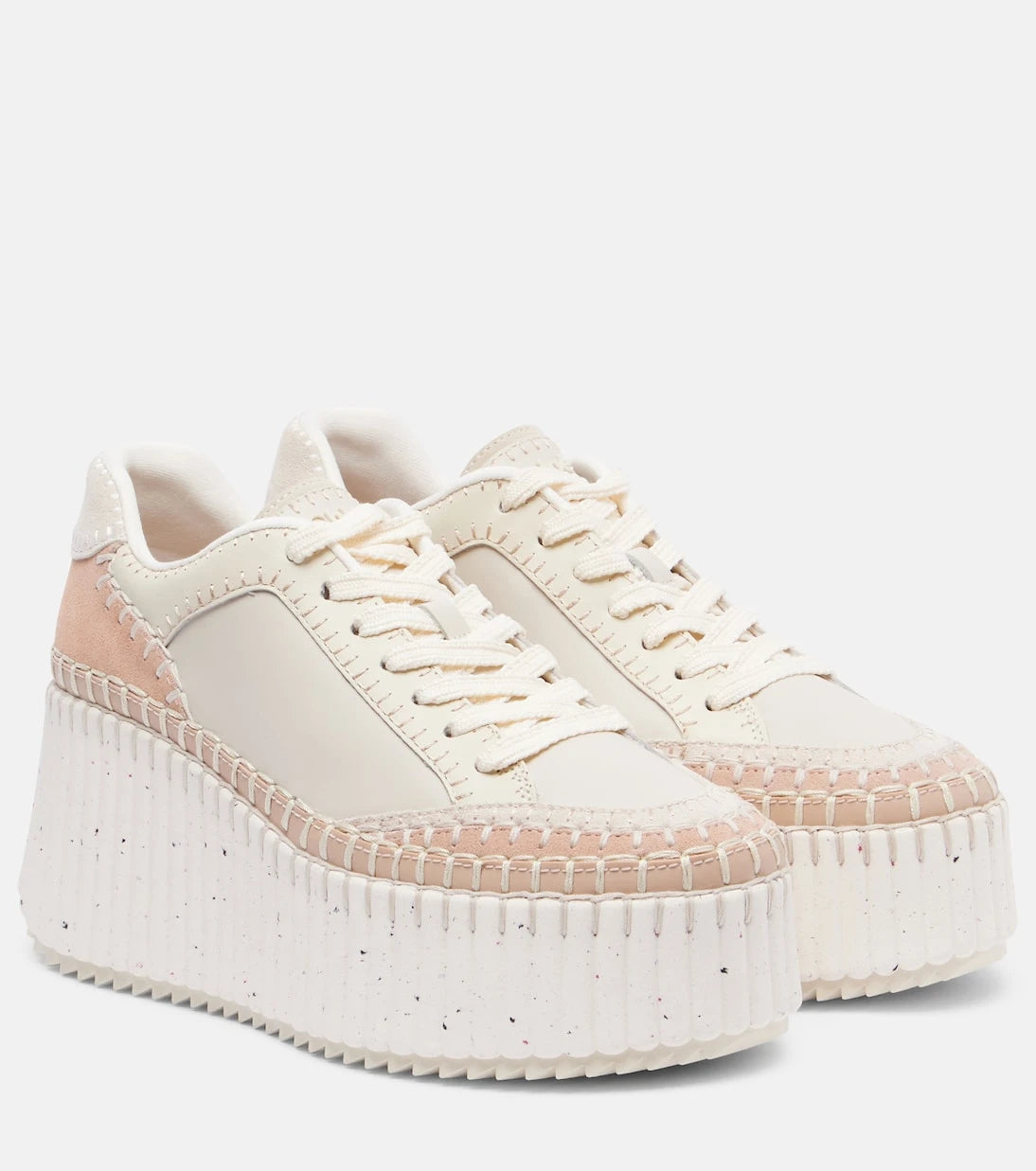 Chloé - Nama leather wedge sneakers
