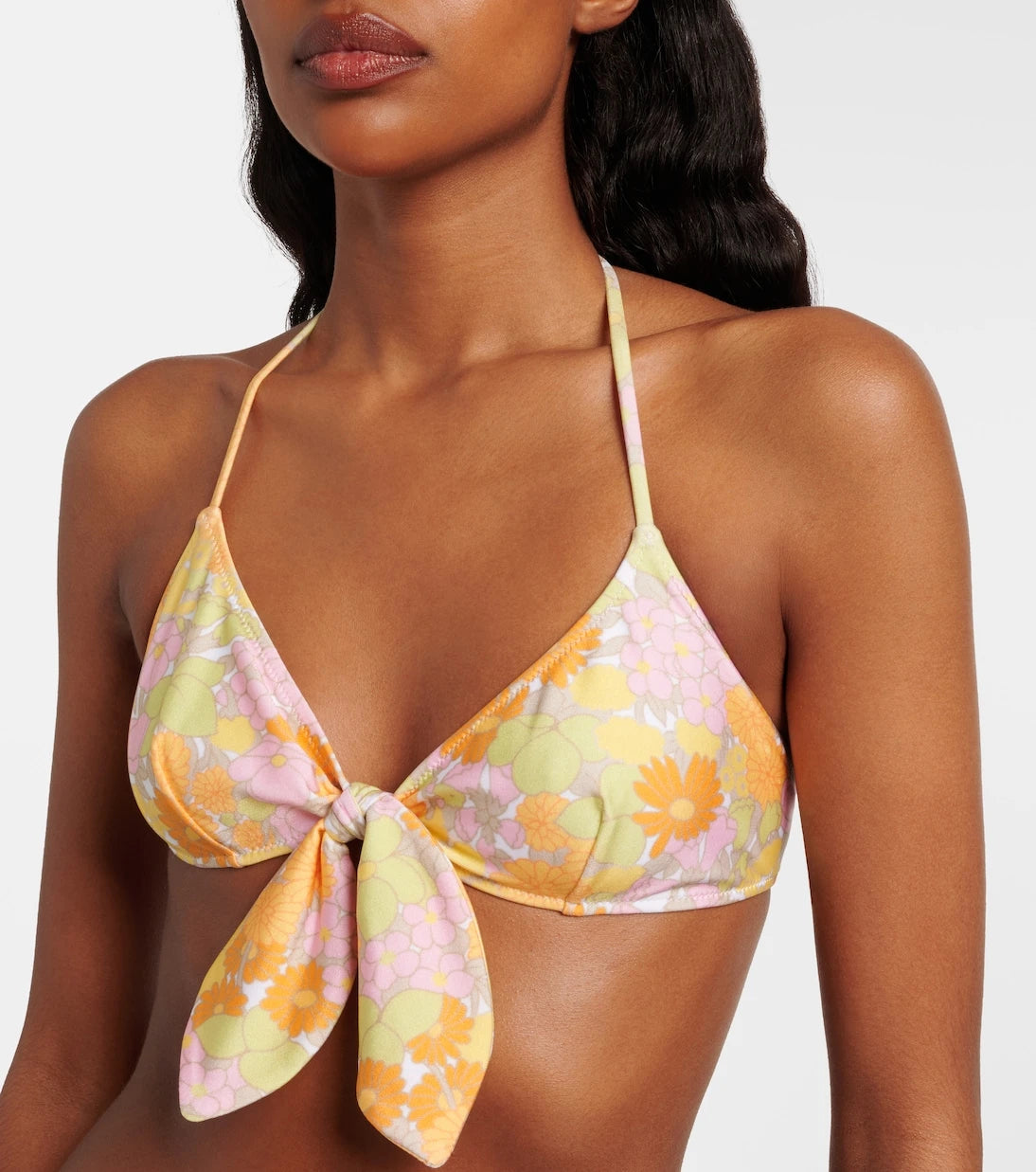 Chloé - Bow-detail floral bikini top