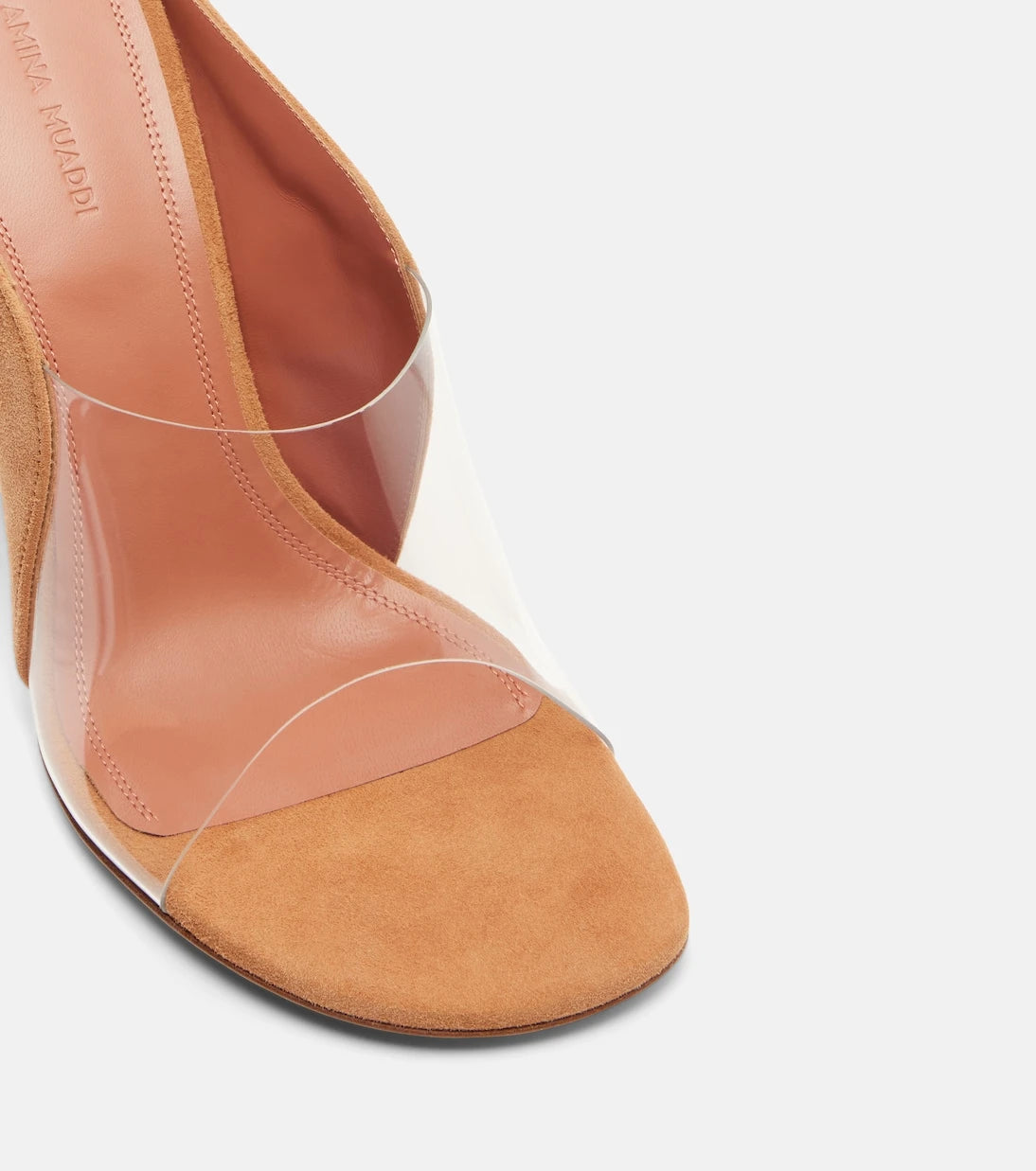 Amina Muaddi - Mackenzie PVC and suede mules